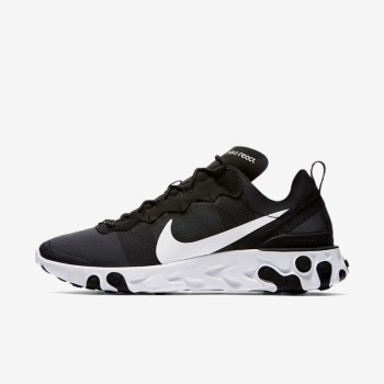 Nike React Element 55 - Férfi Utcai Cipő - Fekete/Fehér